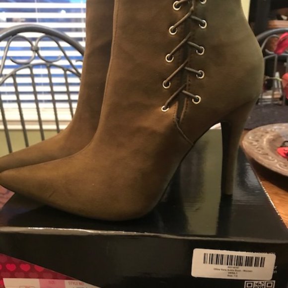 Olive Green Booties - Picture 4 of 4